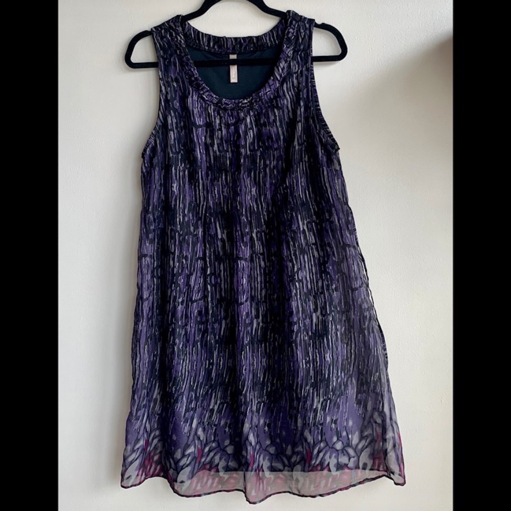 THYME Maternity Linear Print Sleeveless Dress SIZE M NWT